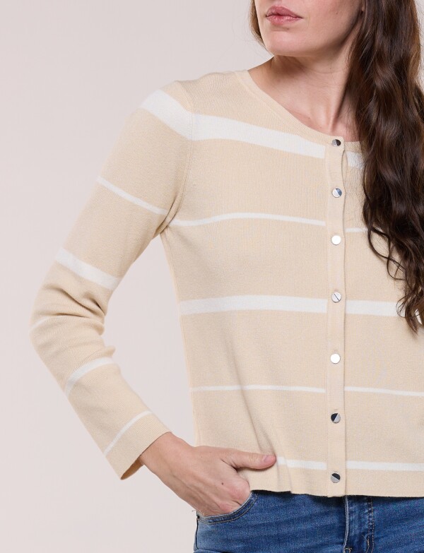 Cardigan Tejido Con Botones BEIGE
