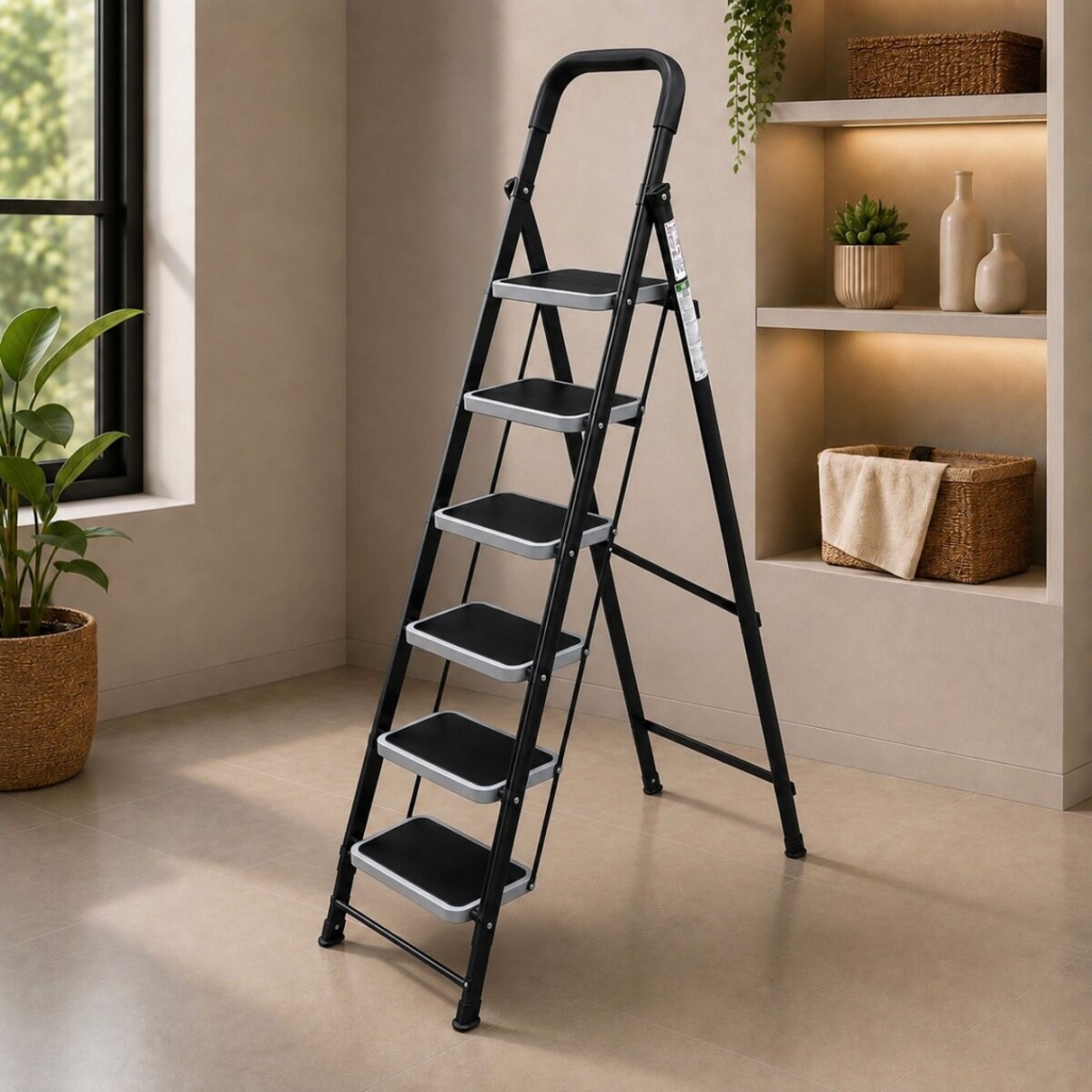 Escalera Metálica Plegable Multiuso - 6 Niveles 
