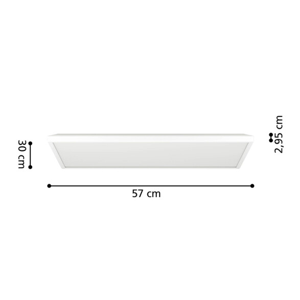 Plafón blanco IP44 LED 17,2W 3 tonos 58X31 ROVITO EG3622