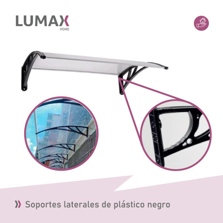 Alero Policarbonato Transparente Y Soporte Negro 1.2 X 0.8 M Transparente