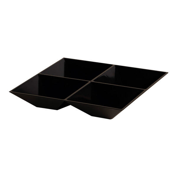 COPETINERO CUADRADO CON 4 DIVISIONES LE CHEF NEGRO 21,5 X 21,5 X 3,5 CM NEGRO