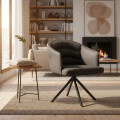 Sillón Acolchonado Base Aluminio Giratoria Superior Fuerte Gris