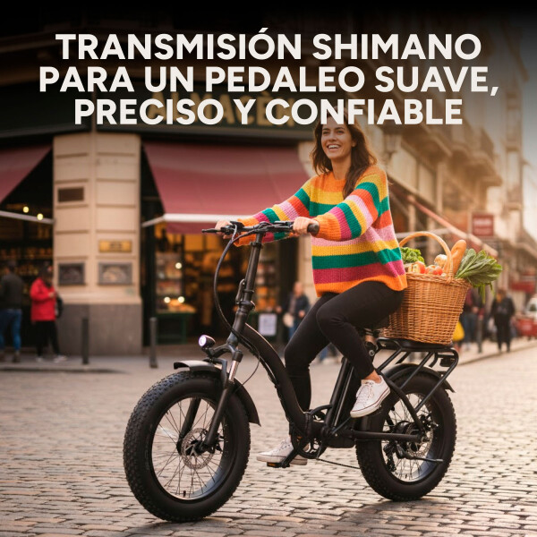 Bicicleta Electrica GoGreen Gorilla Rueda Ancha 350w 10Ah Color Negro