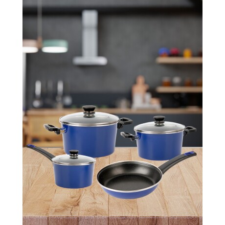 Bateria de cocina Cuori Marina 7 Piezas Apto Inducción Azul Azul