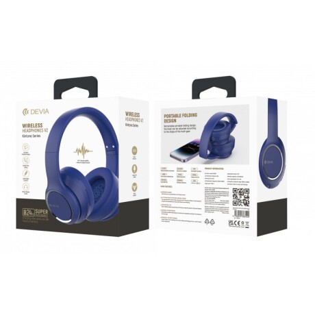 Auricular Banda On-ear Devia Kintone Series Wireless Headphone V2 Blue