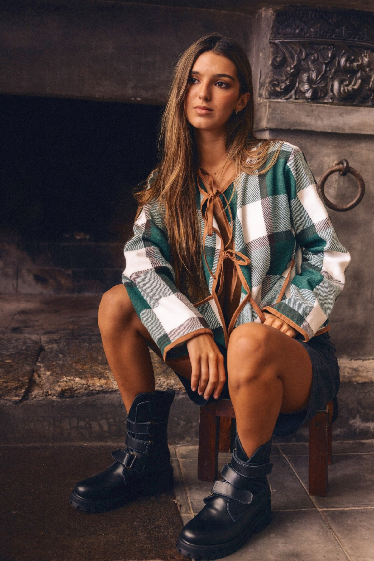 Field Coat Verde / Blanco