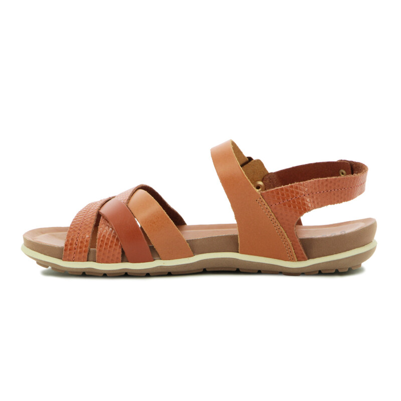 Sandalia Country Mujer Tiras Cruzadas Con Pulsera Damasco-miel