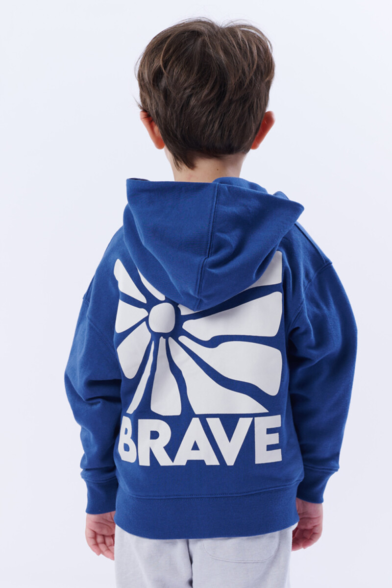 Campera deportiva estampa Brave Azul Marino