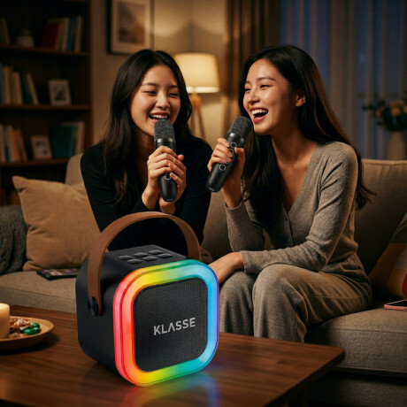 Parlante Bluetooth Klasse Karaoke | 2 micrófonos inalámbricos Parlante Bluetooth Klasse Karaoke | 2 micrófonos inalámbricos