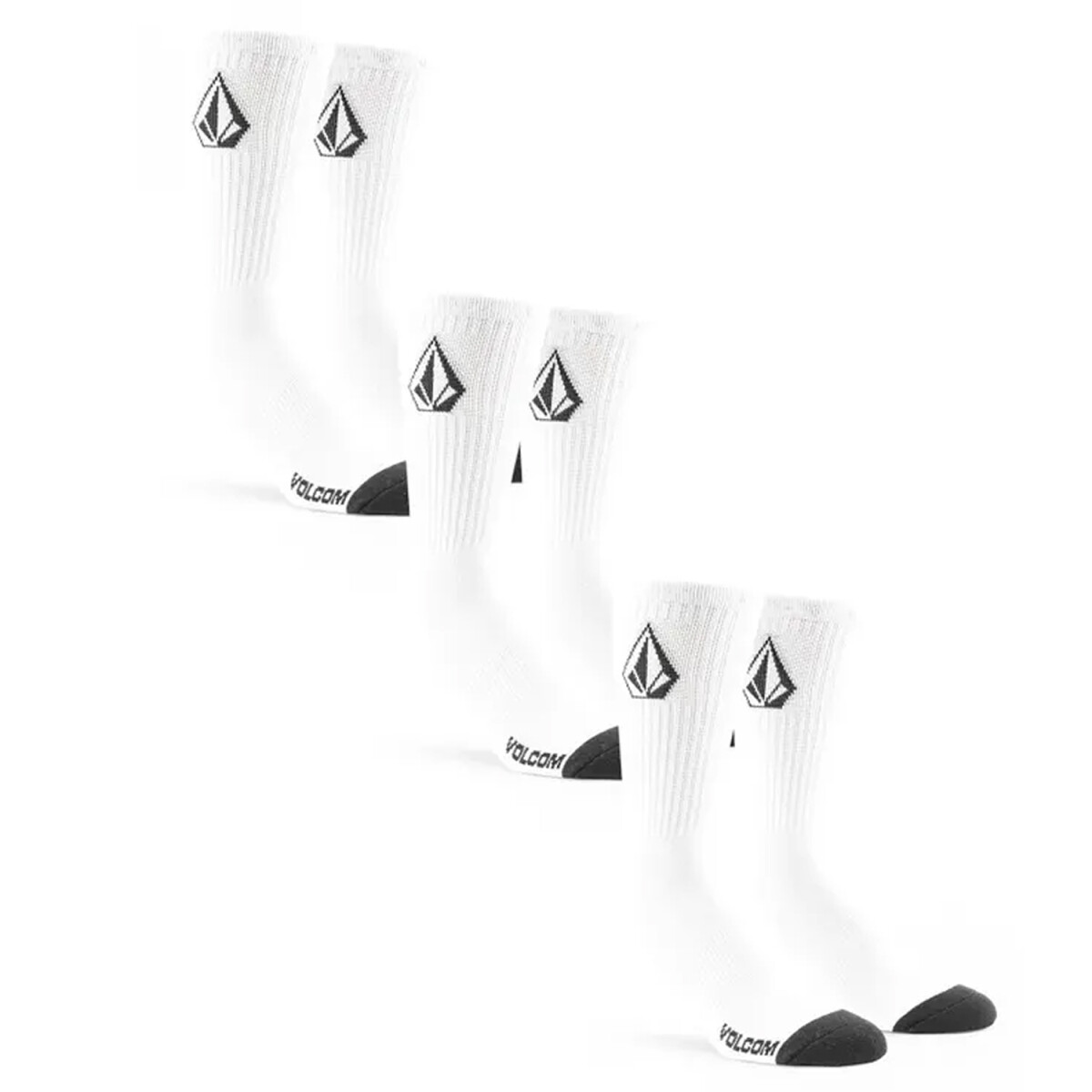 Medias Volcom Fullstone 3 Pack - Blanco 