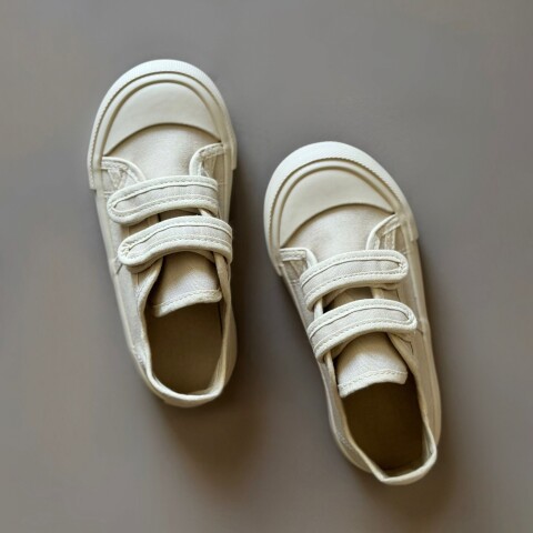 Zapatillas De Lona Velcro Crudo