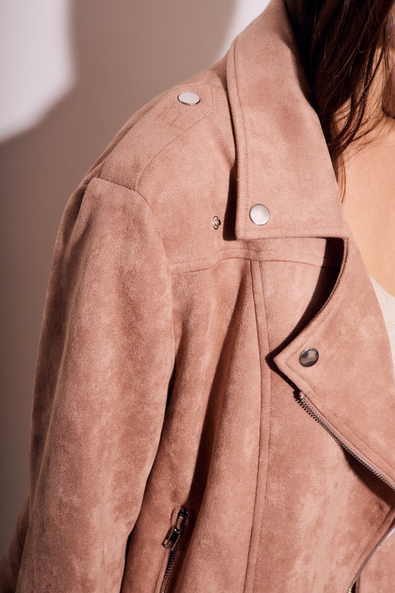 Campera Gamuza Cuero Vegano Mocha