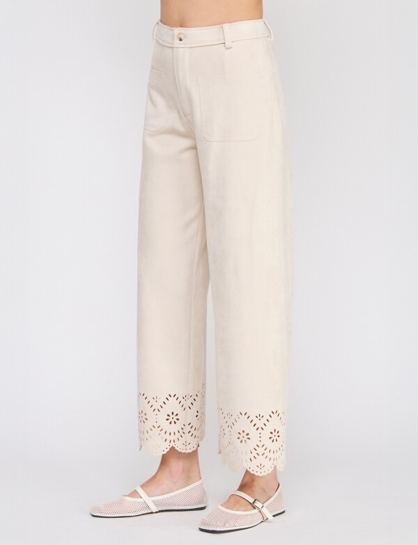 Pantalon Suede BEIGE CLARO