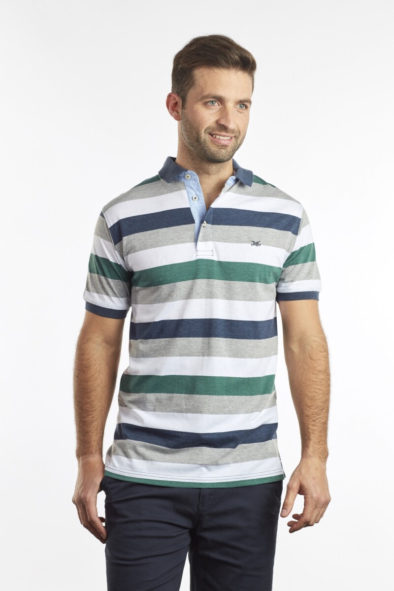 POLO JERSEY RAYADA - Verde 