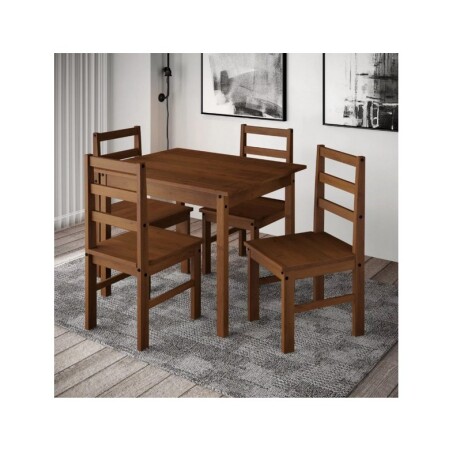 JUEGO DE COMEDOR MESA + 4 SILLAS CERA CORONA IMBUIA JUEGO DE COMEDOR MESA + 4 SILLAS CERA CORONA IMBUIA