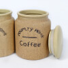 SET FRASCO CERAMICA BEIGE 10X13.5CM 3PZAS Unica