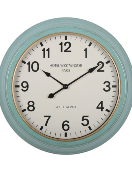 RELOJ DE PARED HIERRO D41X41X8.5CM BORDE VERDE RELOJ DE PARED HIERRO D41X41X8.5CM BORDE VERDE