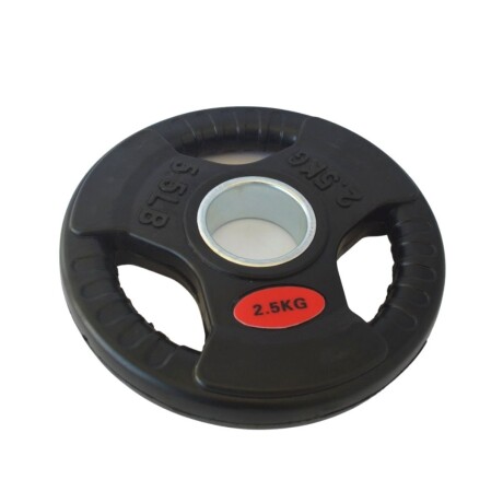 Pesa Disco Olímpico Hierro Engomado Con Agarres 2.5kg Barra 5075