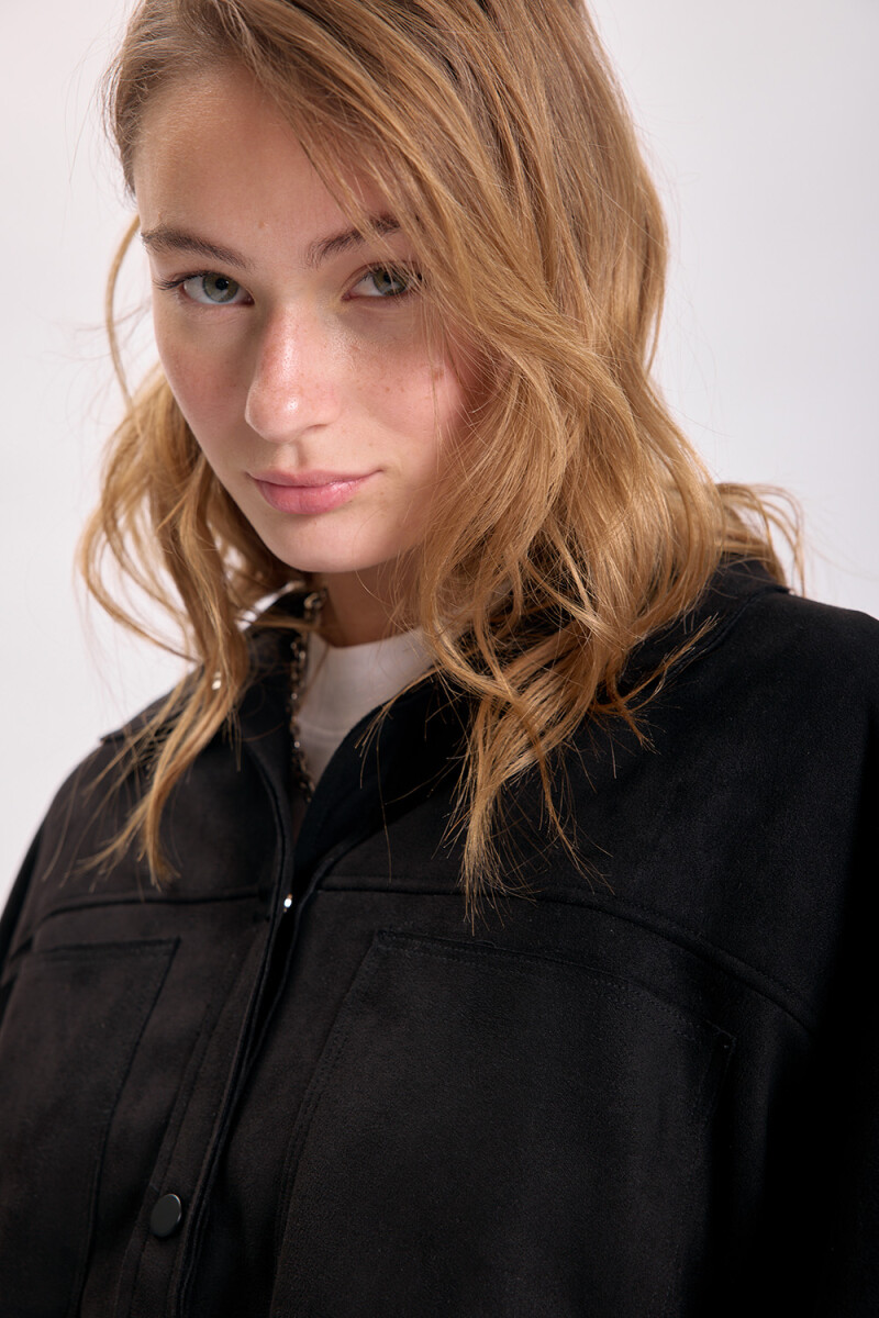 Sobrecamisa antelina Negro