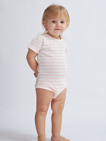 Body manga corta Crema