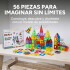 Juego de Construcción Bloques Magnéticos Infantil 56 Piezas Diseño De Colores