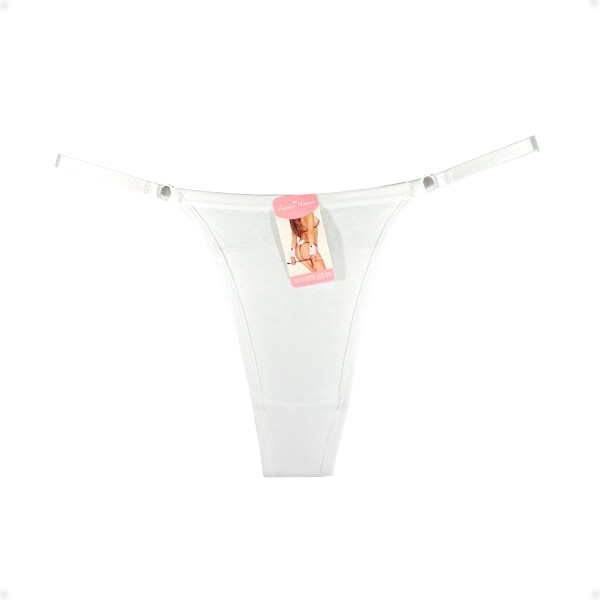 Tanga Colaless Ajustable De Encaje Trasero Blanco
