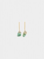 Pendientes Barra Con Piedras verde
