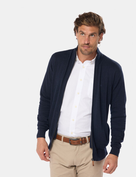 CAMPERA TEJIDA DE ALGODÓN Azul