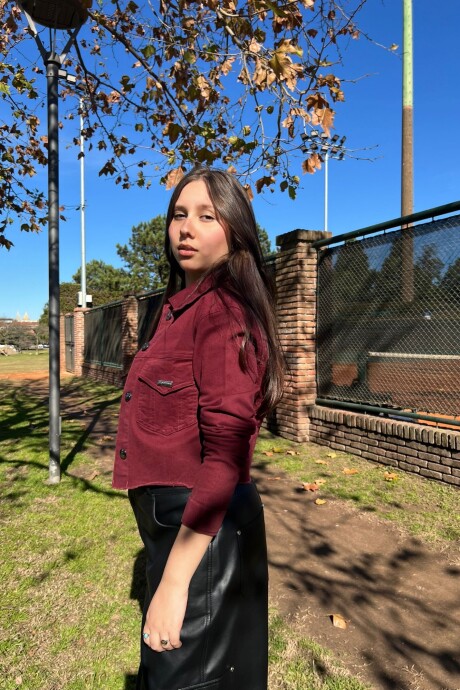 Chaqueta jean Kristen Bordeaux