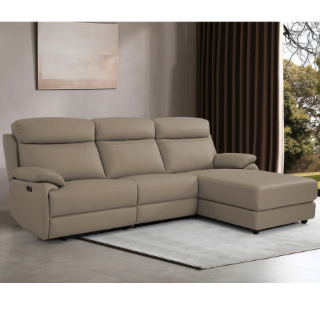 Sofá con chaise - Reclinable - Retráctil con sistema eléctrico - Línea en Cuero Genuino Sofá con chaise - Reclinable - Retráctil con sistema eléctrico - Línea en Cuero Genuino