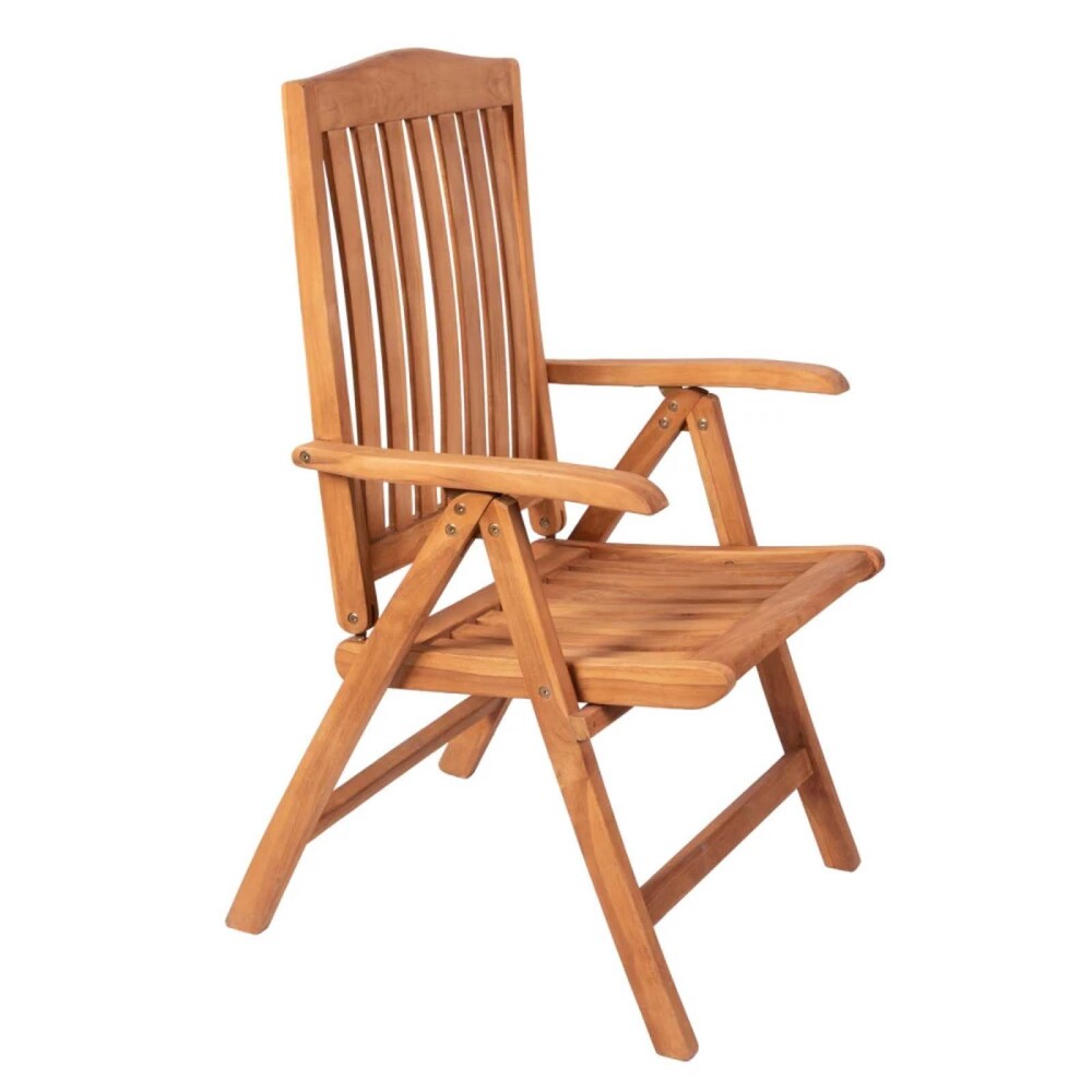 SILLA RECLINABLE EXTERIOR MADERA-DE-TECA NATURAL-BEIGE TOBA