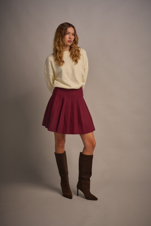 Falda Knit Bordó