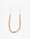 Collares Largos Canutillos Collar Largo Con Beads Color. - Dorado