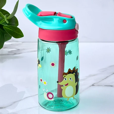Botella Plástica Infantil Clip Con Sorbito 470ML Botella Plástica Infantil Clip Con Sorbito 470ML