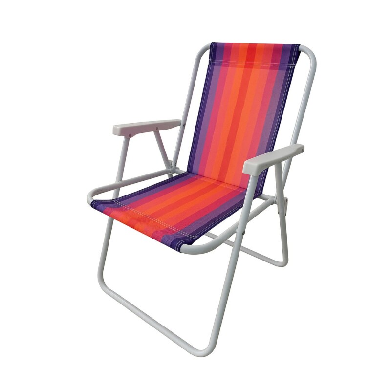 Set X 2 Sillas Altas Aluminio Clásica A Rayas VIOLETA Y NARANJA