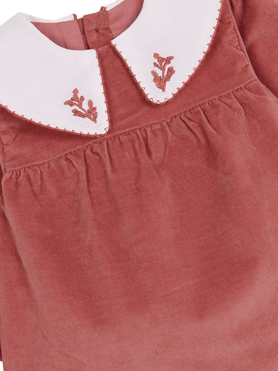 Vestido De Pana Lisa Cereza