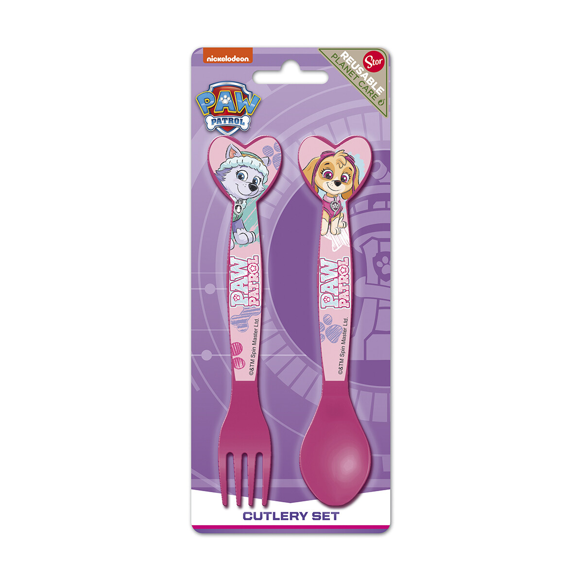 Set x 2 Cubiertos Infantiles Paw Patrol - SKYE Fucsia 