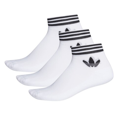 Trefoil Ankle Socks 3P - Unisex White/Black