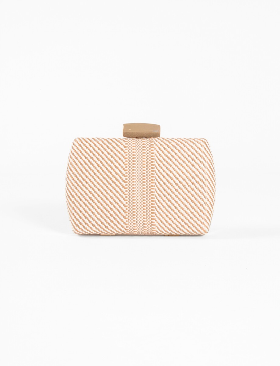 Cartera clutch broche - marrón 