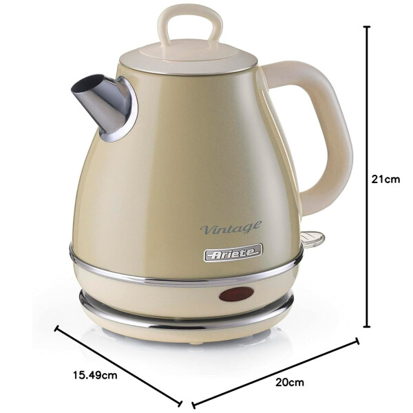 Hervidor Vintage Ariete 2869, Cap. 1 Litro, 2000 W HERVIDOR ARIETE BEIGE VINTAGE 1460037