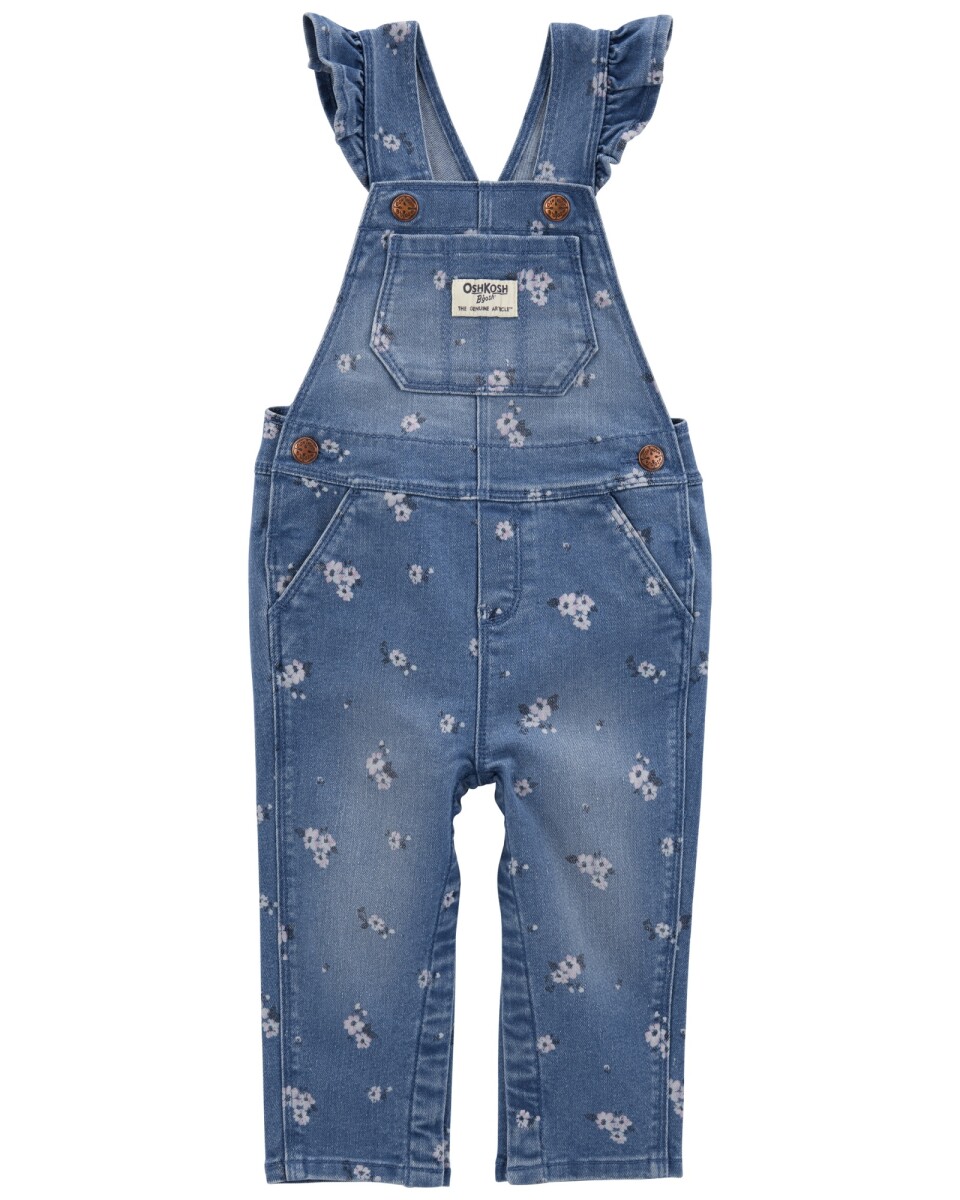 Enterito jean, diseño floral. Talles 3-24M 