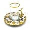 Vaso de té vip plato de cerámica x1 Blanco y dorado