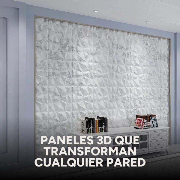 Revestimiento de Pared Panel 3D PVC 50x50cm Flor Simétrica Diseño Mármol Oscuro
