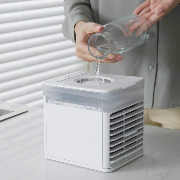 Aire Acondicionado Portatil Usb Enfriador Base Agua Hielo Variante Color Blanco