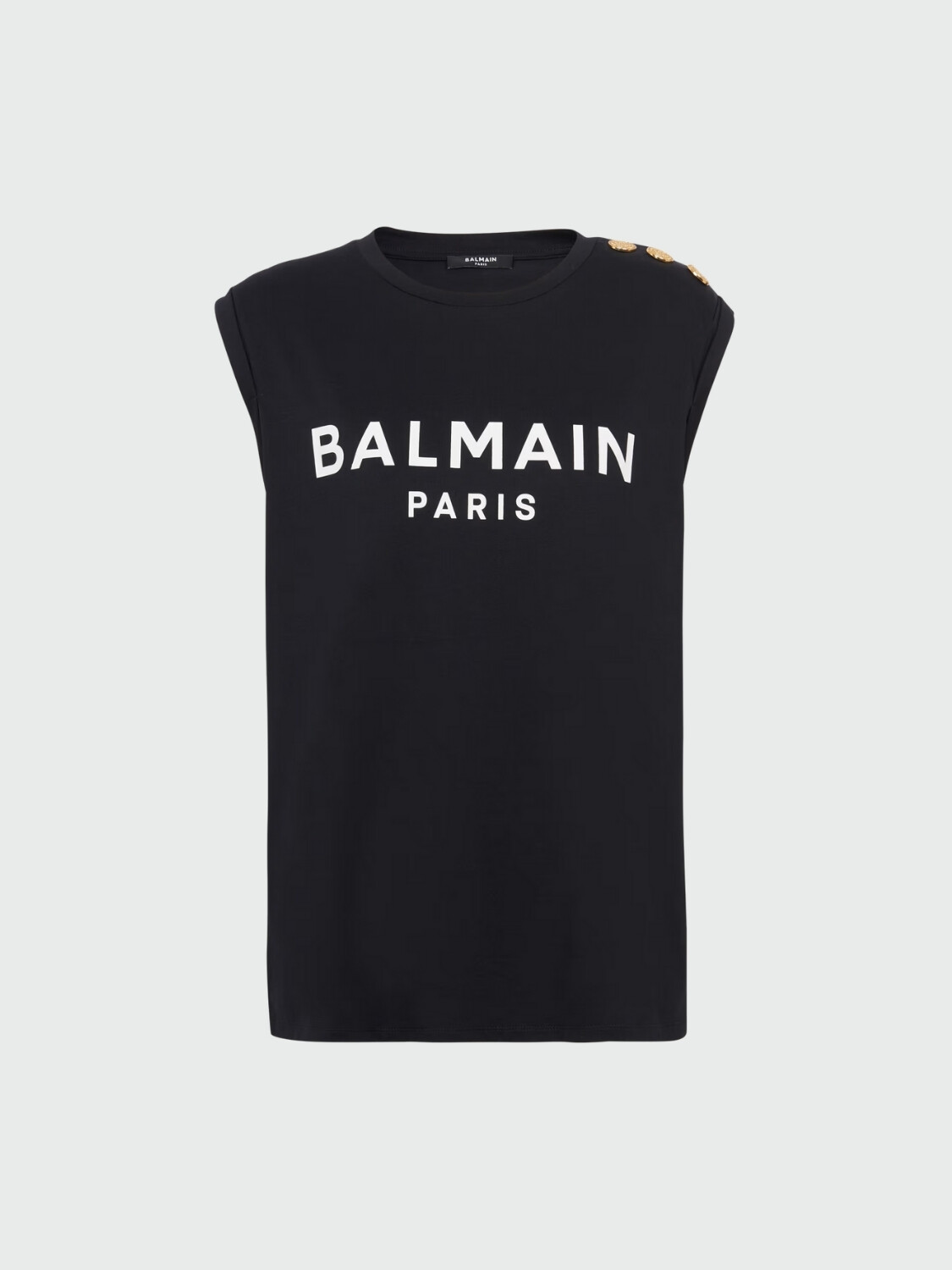 Balmain -Remera de algodón con estampado Balmain Paris Negro