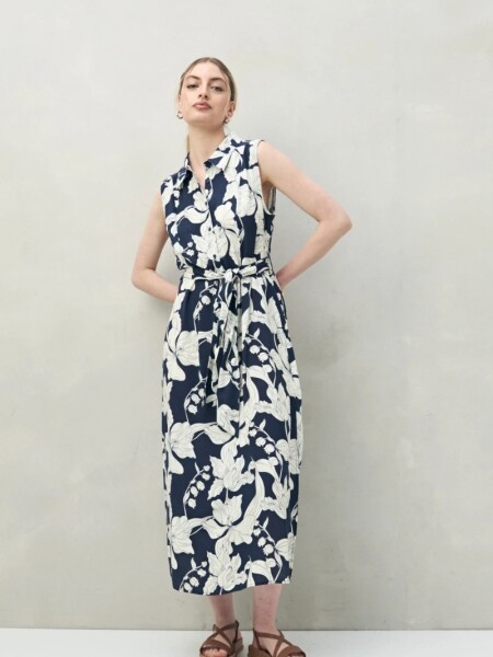 VESTIDO D.CASSIN SANTA TERESA AZUL