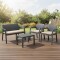 Juego Prestij de jardín 3 sillones con almohadones + mesa GRIS