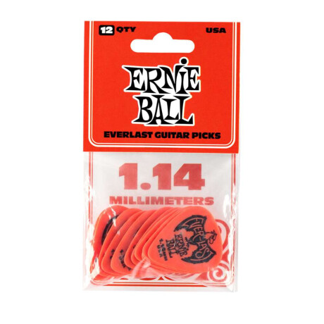 Pack Pua Guitarra Ernie Ball Everlast 1.14mm Red 12pcs