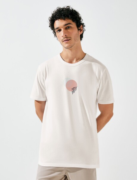 CAMISETA ESTAMPADA MODELO REGULAR BEIGE