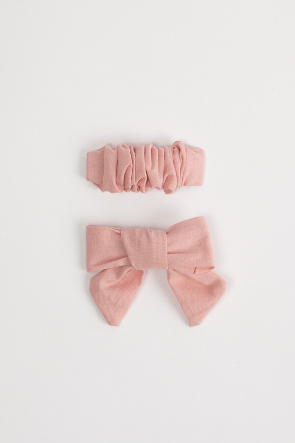 Set x 2 scrunchie y moña Rosa
